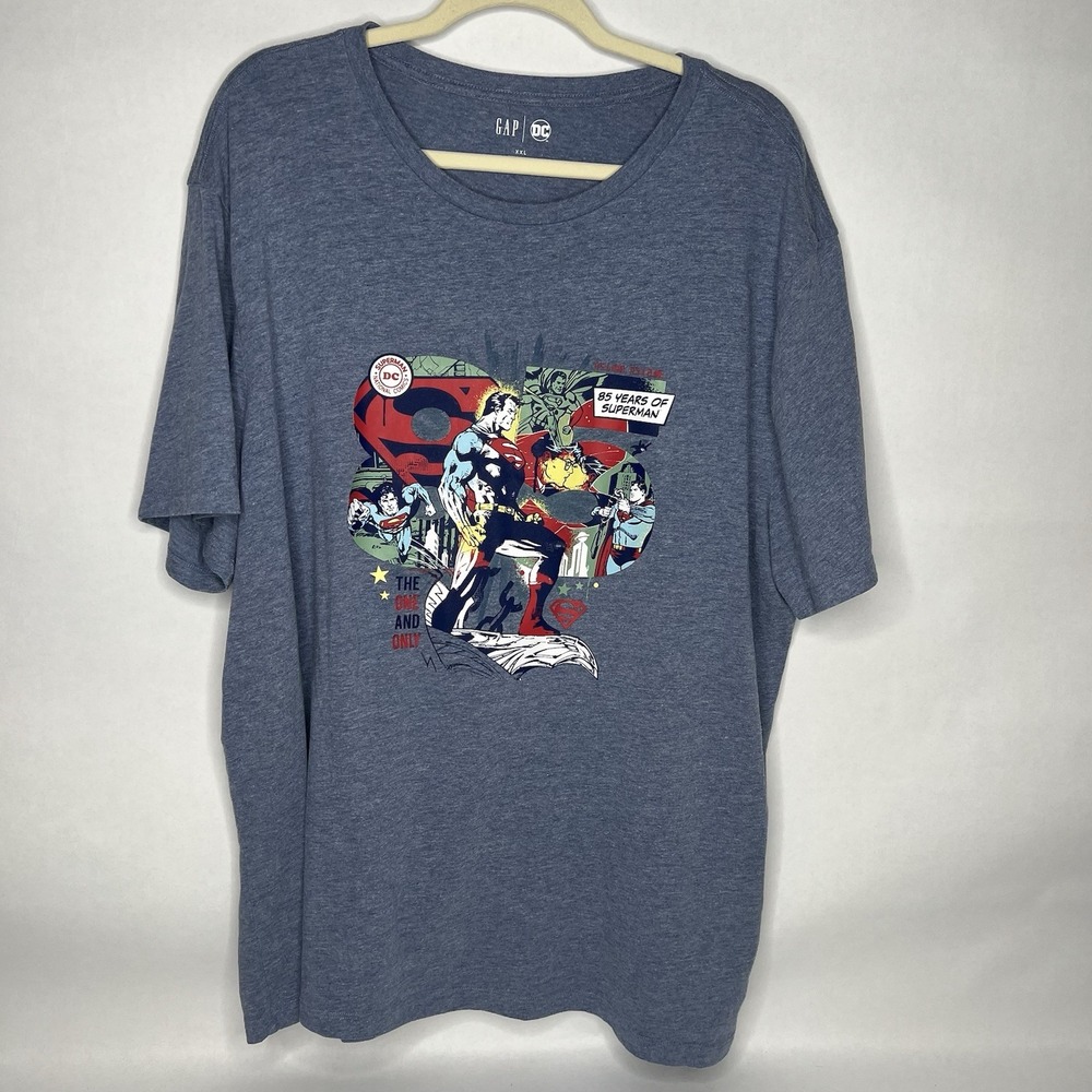 Gap 85 Years‎ Of Superman T-shirt Men's XXL Blue DC Comics Soft Style